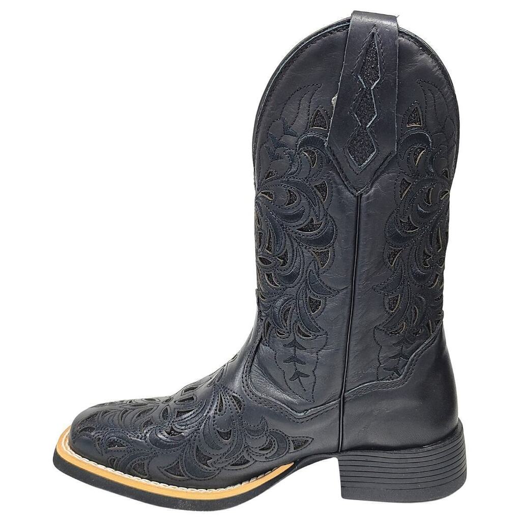 Bota Feminina Brilho Preto