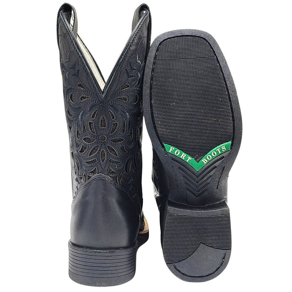 Bota Feminina Brilho Preto