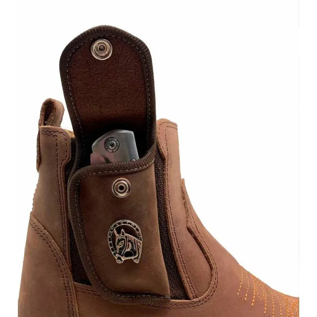 BotinaCanivete Tradicional
- Couro Crazy Horse Nescau | Bordado Ferrugem
