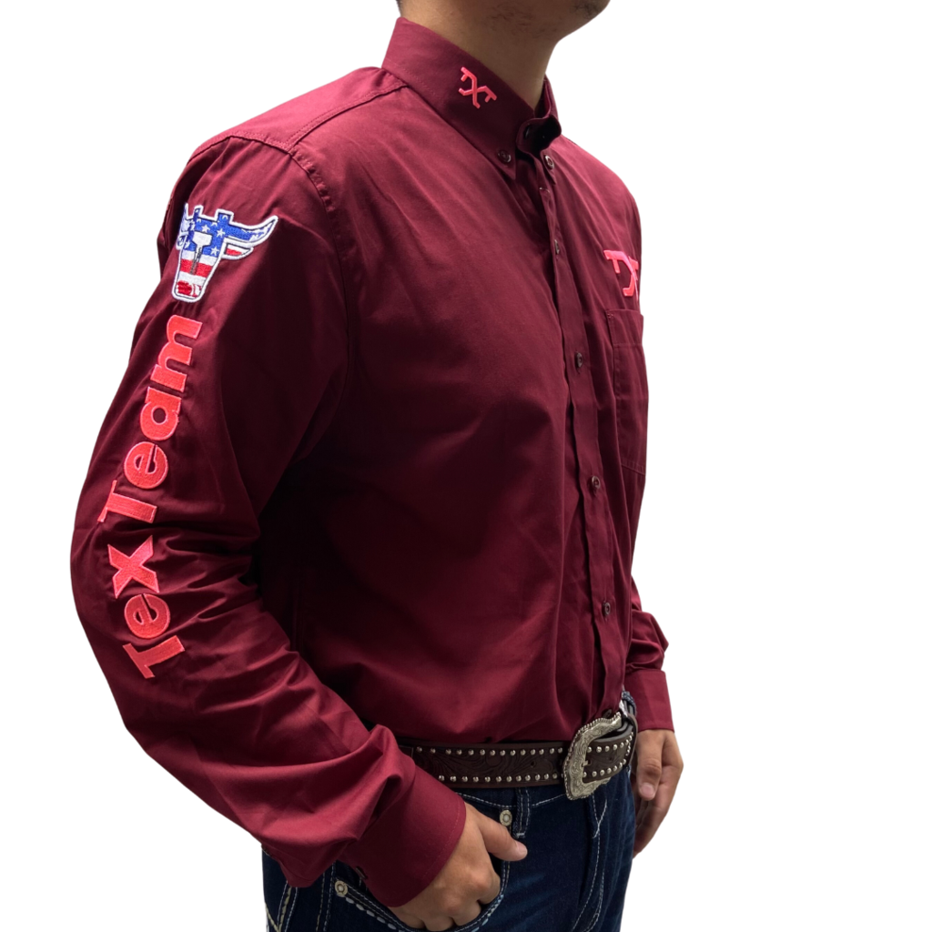 Camisa Masculina Tex Team Bordô/Rosa