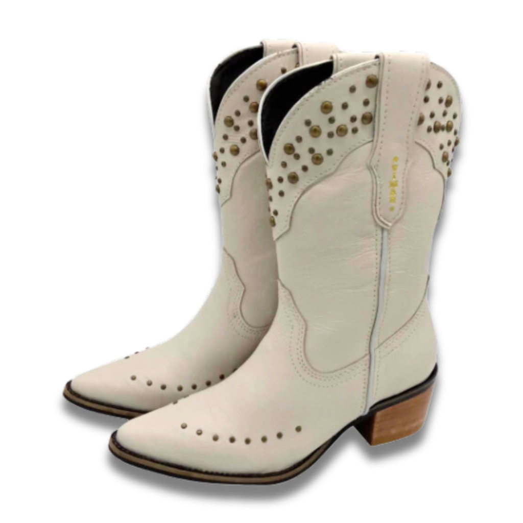 Bota Feminina Bico Fino Vimar Marfim