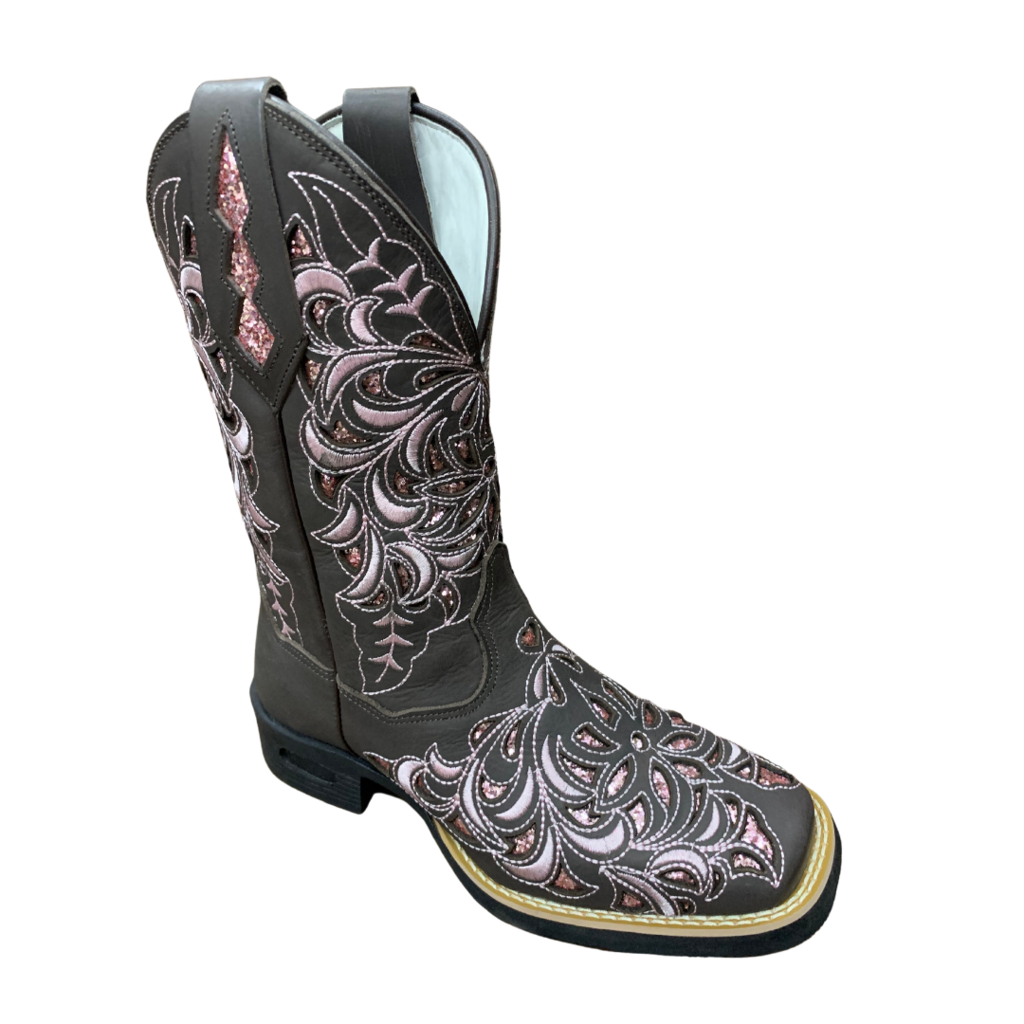 Bota Feminina Fóssil Café Brilho Rose
