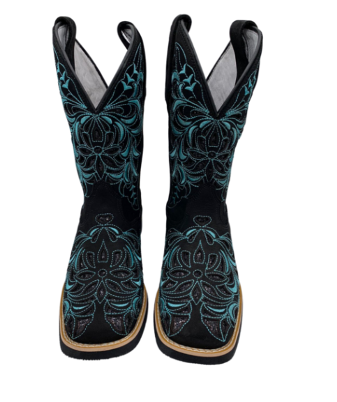 Bota Feminina Fort Boots Brilho Preta/Verde
