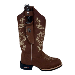 BotaFaca Primavera
                                    - Couro Crazy Horse Nescau | Bordados Bege