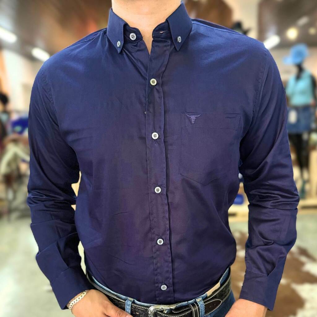 Camisa M/L Laço Forte Azul Marinho