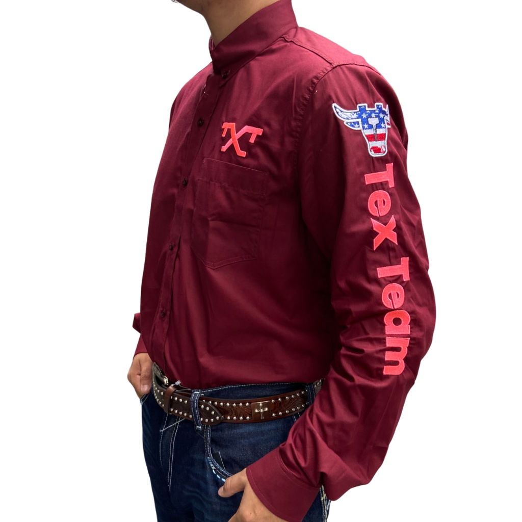 Camisa Masculina Tex Team Bordô/Rosa