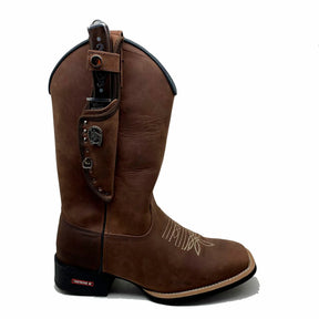 BotaFaca Econômica 
                                    - Couro Crazy Horse Nescau | Bordados Bege