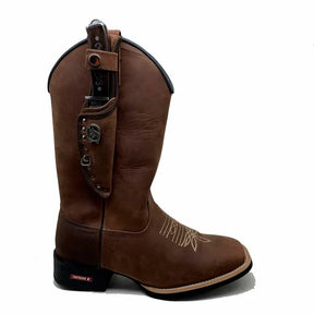 BotaFaca Econômica 
                                    - Couro Crazy Horse Nescau | Bordados Bege