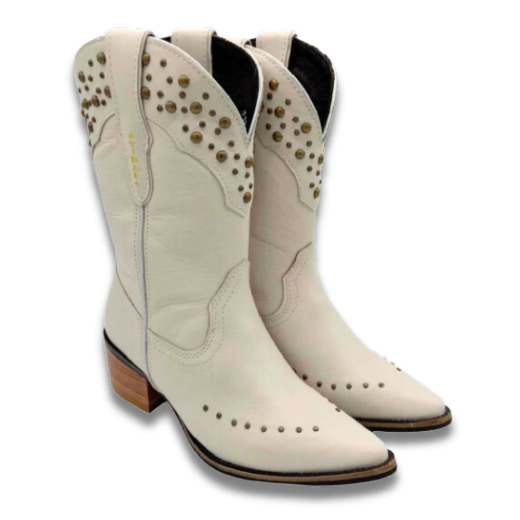 Bota Feminina Bico Fino Vimar Marfim