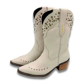 Bota Feminina Bico Fino Vimar Marfim