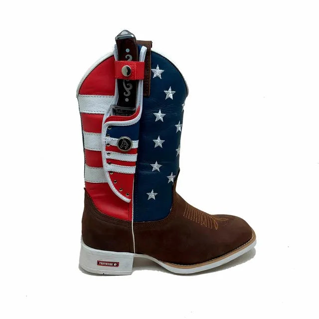 BotaFaca Americana
                                    - Couro Cano Americano Tradicional | Couro Gáspea Crazy Horse Nescau | Bainha Americana