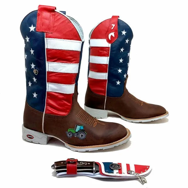 BotaFaca Americana
                                    - Cano Americano | Gáspea Couro Crazy Horse Nescau | Com Trator | Bico Redondo