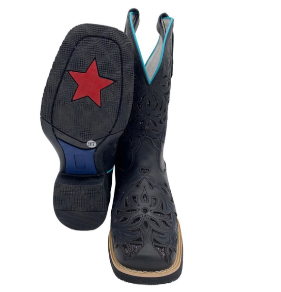Bota Feminina Fort Boots Verde Brilho Preto
