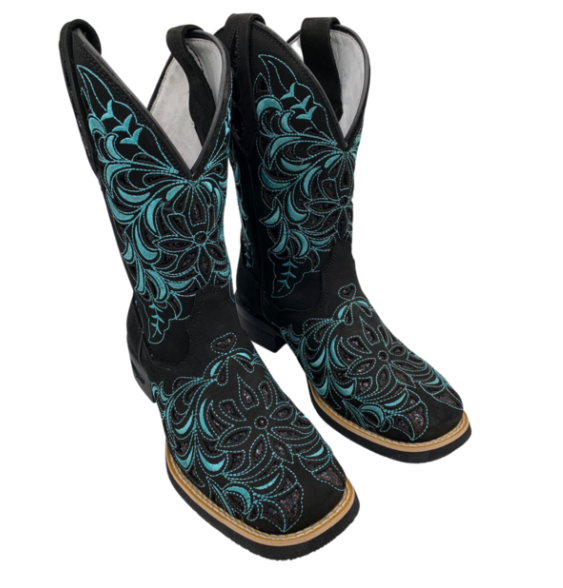 Bota Feminina Fort Boots Brilho Preta/Verde
