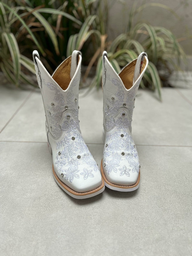 CAPOTA FLORÊNCIA COURO BRANCO COM STRASS