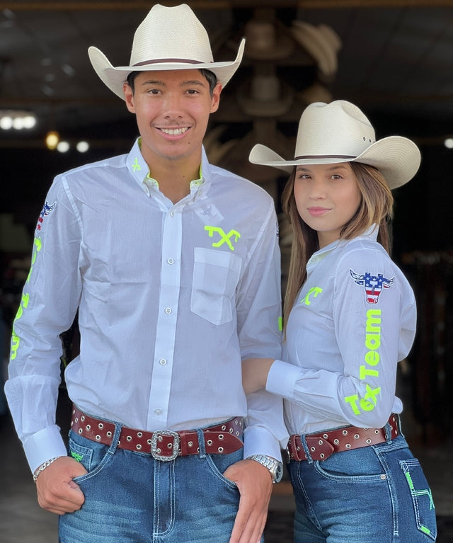 COMBO CASAL 2 CAMISAS TEX TEAM - BRANCO / VERDE