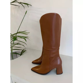 Bota Feminina Couro Legítimo Joana Marrom